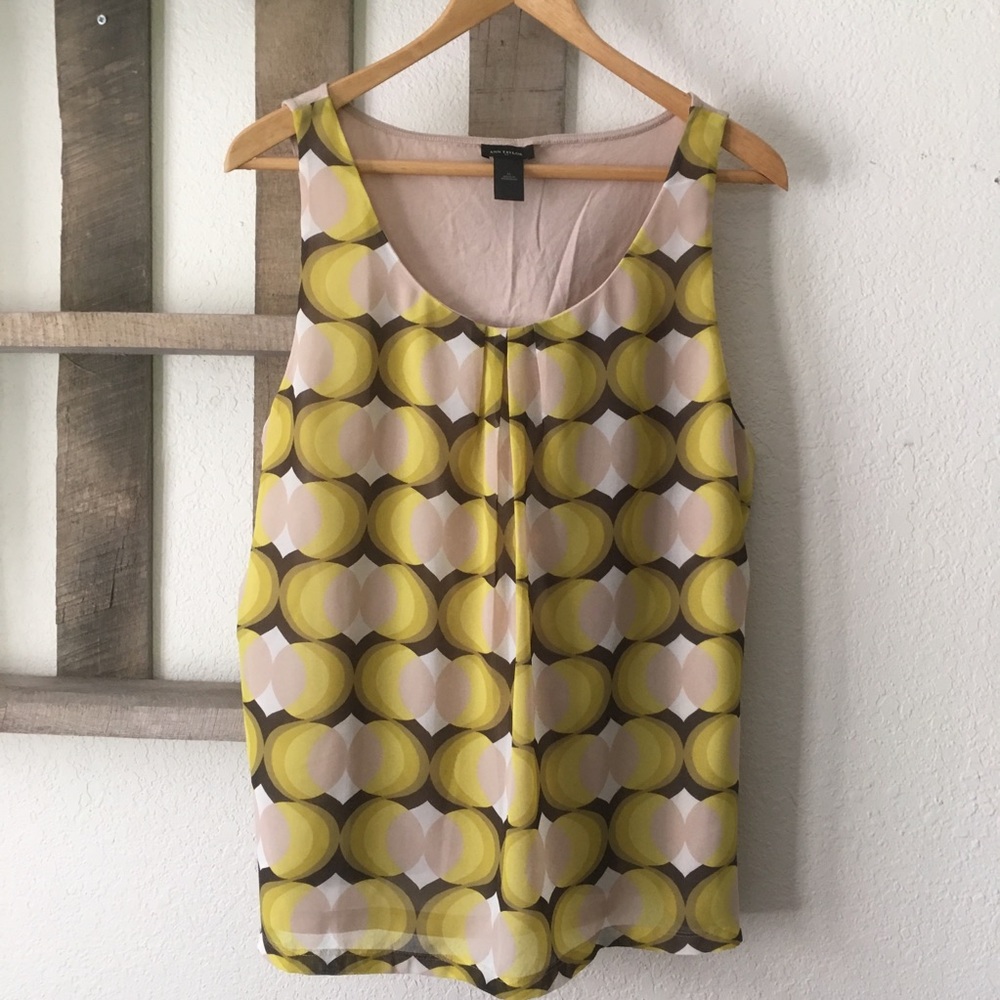 Ann Taylor yellow/khaki shell